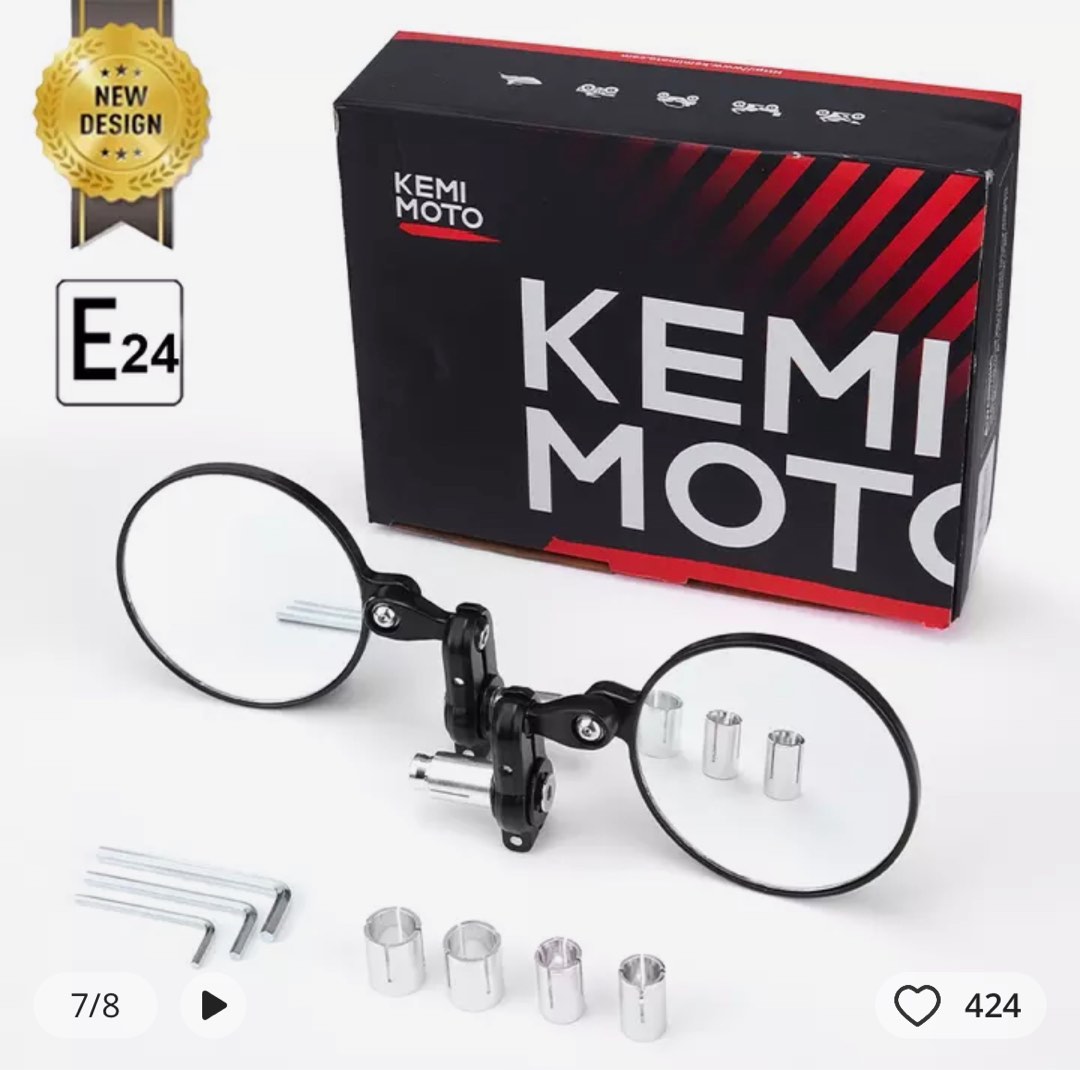 Kemimoto Bad End Mirror Set, Motorcycles, Motorcycle Accessories on