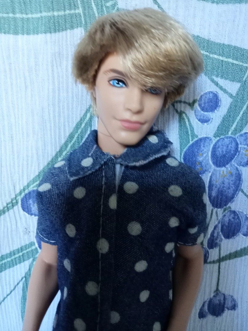 Ken doll with rooted top hair