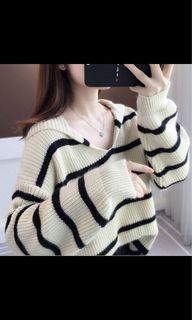 Korean striped sweater
