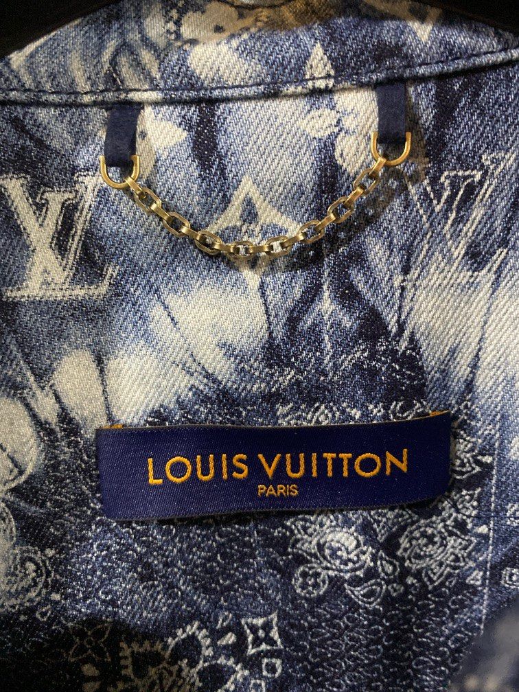 Louis Vuitton monogram bandana denim shirt, Luxury, Apparel on Carousell