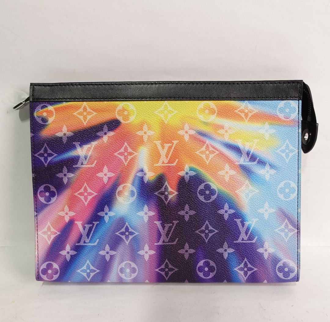 Louis Vuitton Monogram Rainbow and Black Leather Voyage RFID