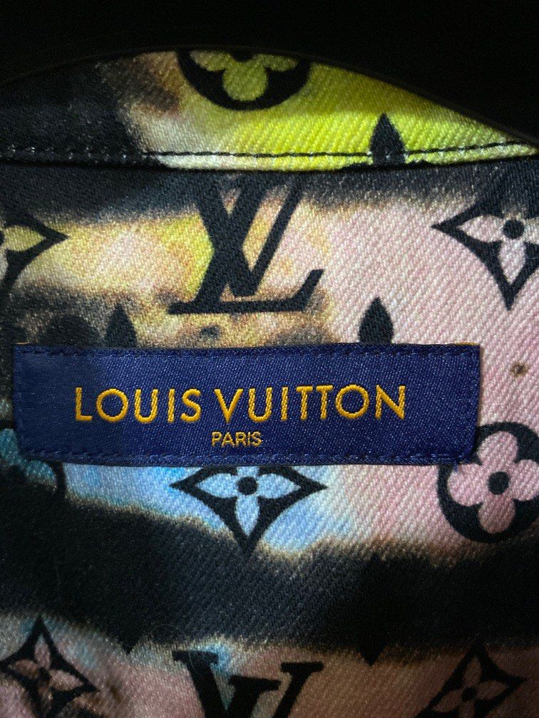 LOUIS VUITTON Printed Monogram Tie-dye Denim Shirt Multico. Size M0