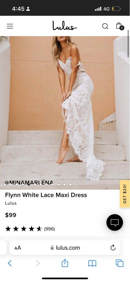 Flynn white lace maxi dress store