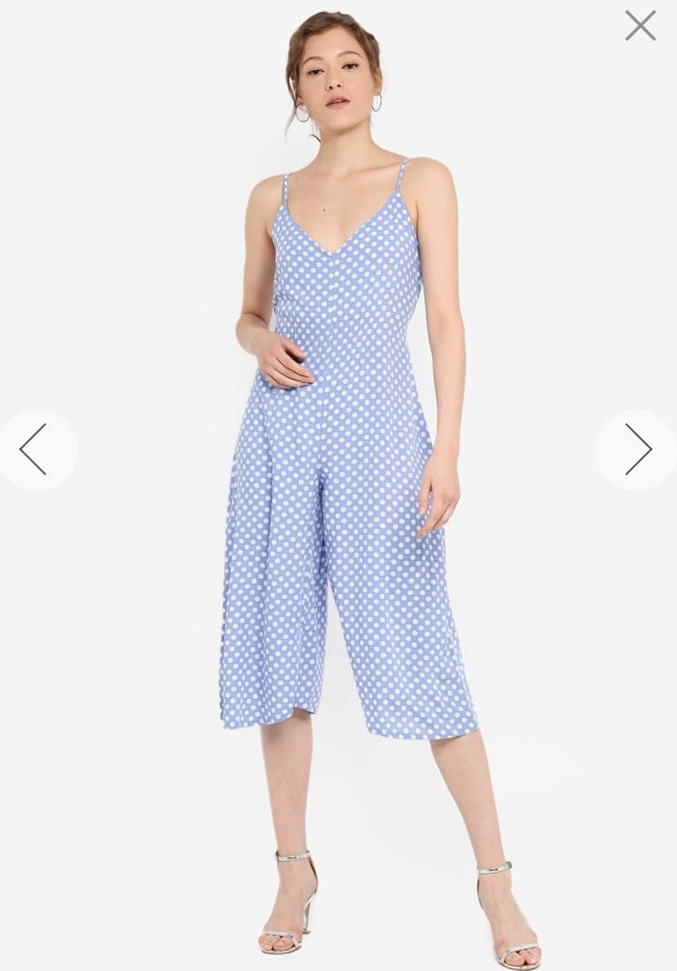 Polka dot top jumpsuit petite