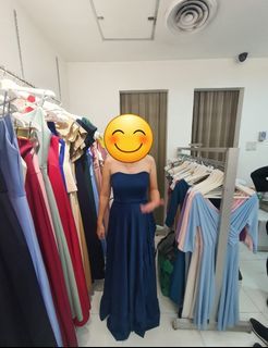Rent Navy Blue Tube dress/ Gown/ sexy/ 2 piece set