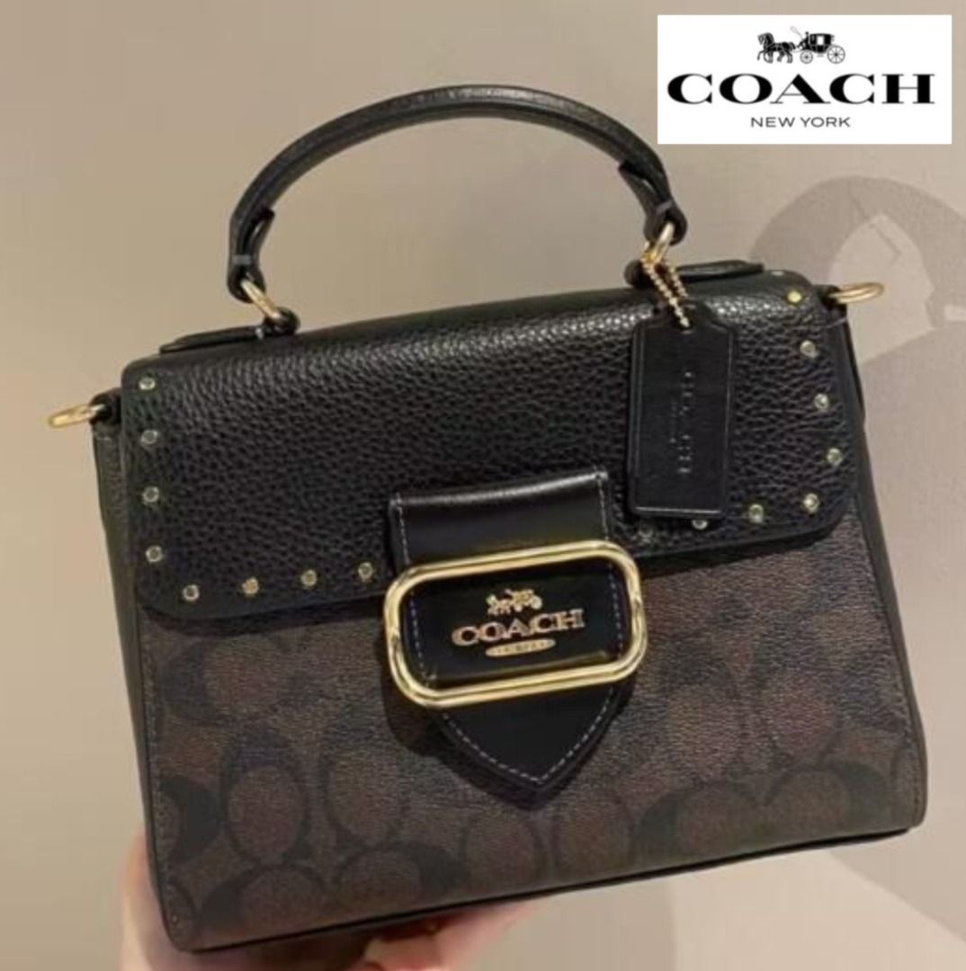New Coach Original Top Handle Satchel In Colorblock Dark Brown