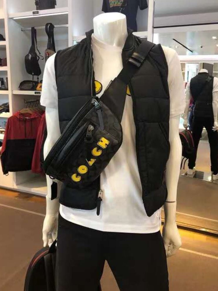 New Coach Original Waist Bag Signature Terrain Pacman Black Signature Belt Chest Waist Bag For Men Come With Complete Set Suitable for Gift Luxury Bags Wallets on Carousell