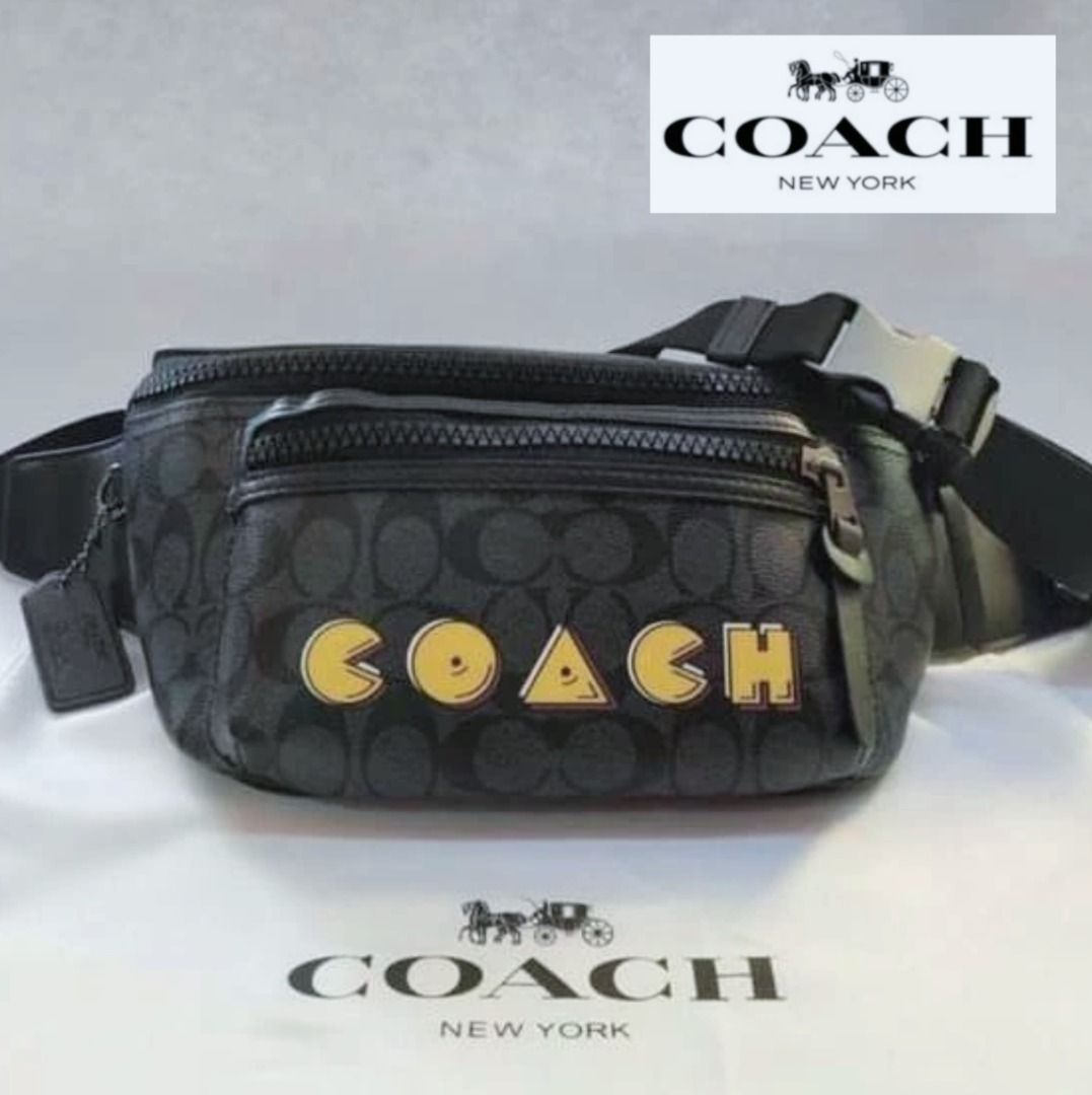 New Coach Original Waist Bag Signature Terrain Pacman Black Signature Belt Chest Waist Bag For Men Come With Complete Set Suitable for Gift