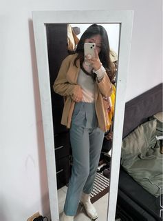 OL必帶💖藍綠西裝褲