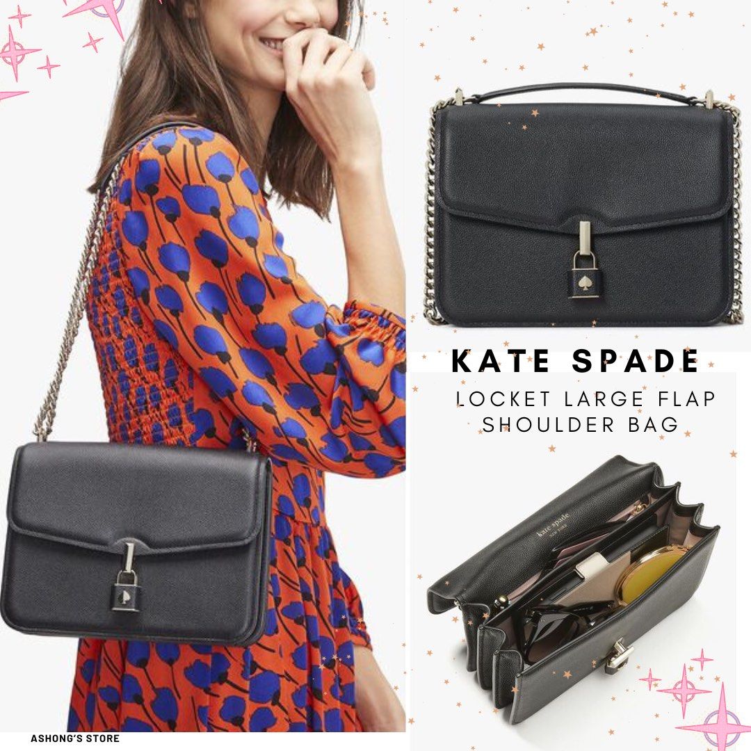 ?ORIGINAL KATE SPADE LOCKET LARGE FLAP SHOULDER BAG BLACK, Women's  Fashion, Bags u0026 Wallets, Cross-body Bags on Carousell