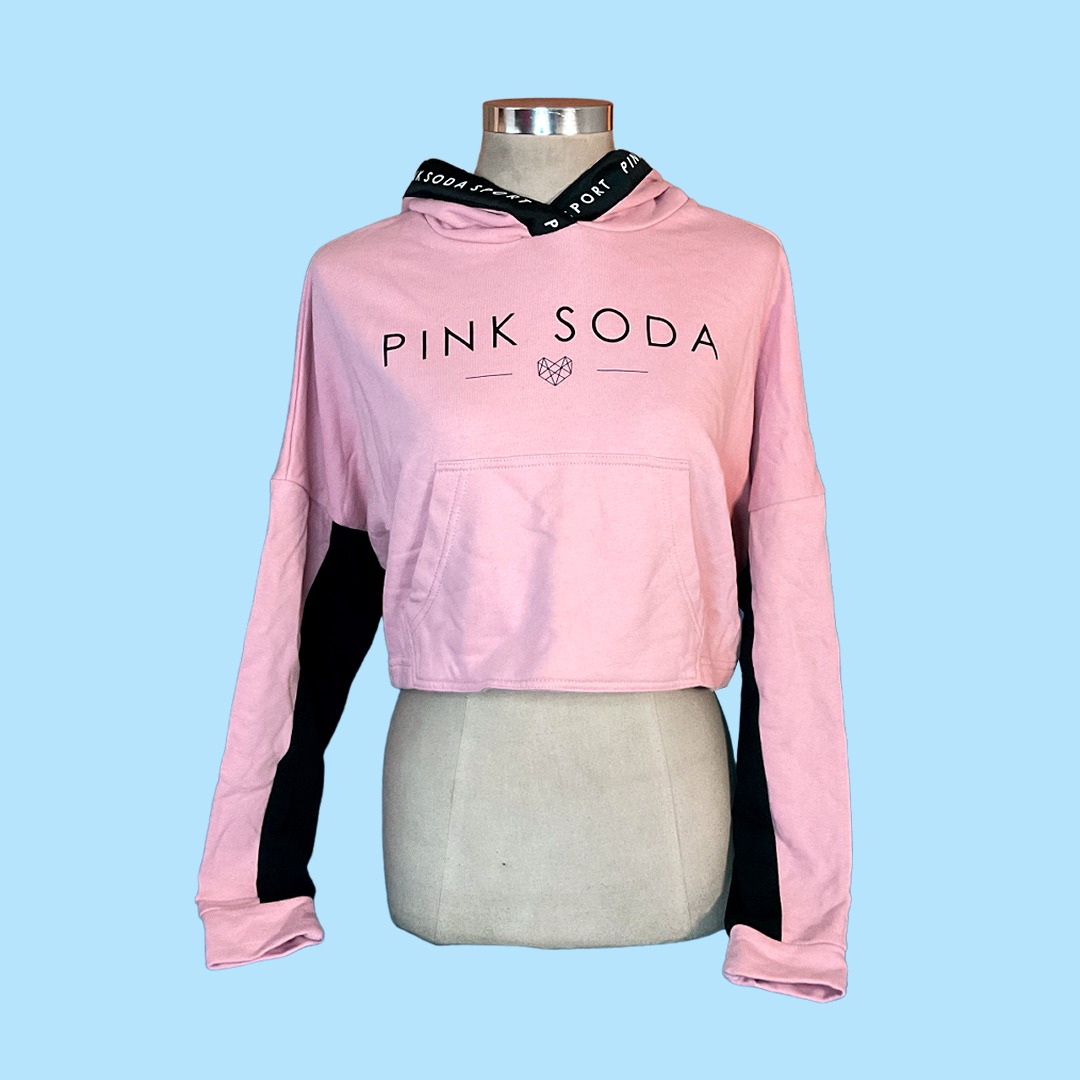 Pink soda 2024 cropped hoodie