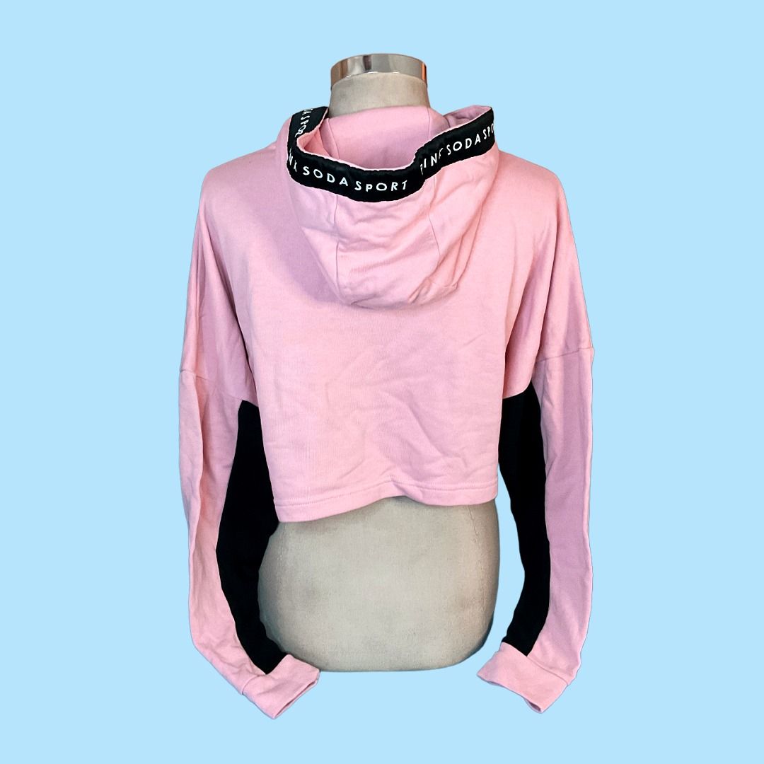 Pink Soda crop hoodie