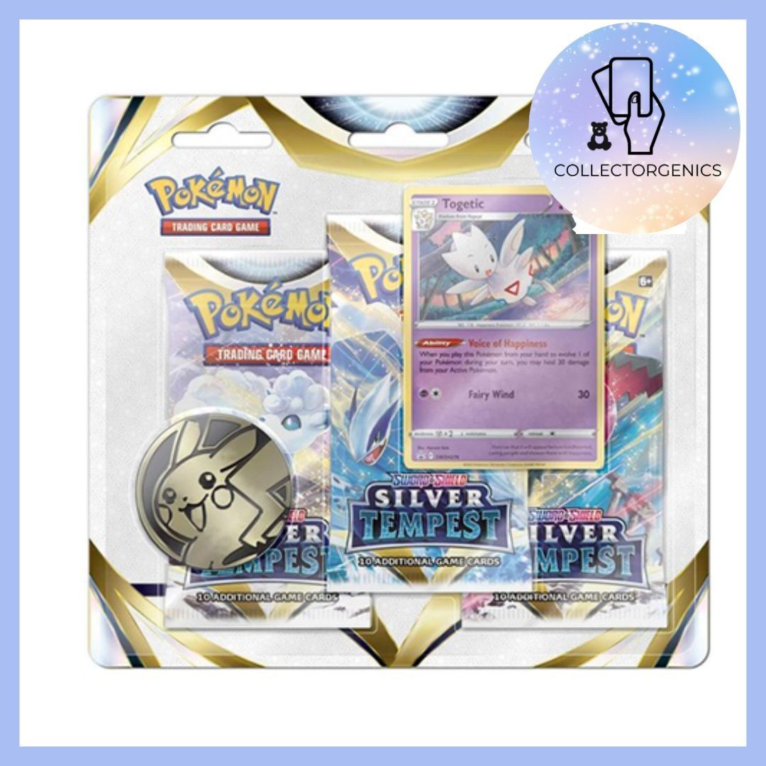 Pokemon TCG: (Set) SS12 Silver Tempest 3 Pack Blister Set Togetic and ...