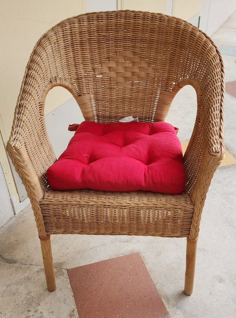 Pre Loved IKEA Rattan Chair, Furniture & Home Living, Furniture, Chairs