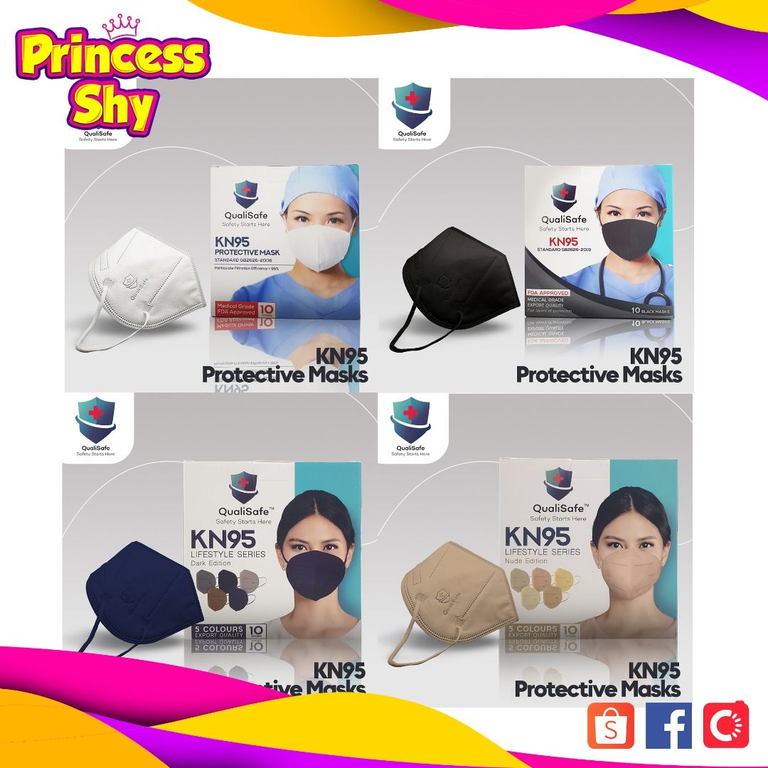 QualiSafe KN95 Protective Mask 10pcs FDA approved Medical Grade Export
