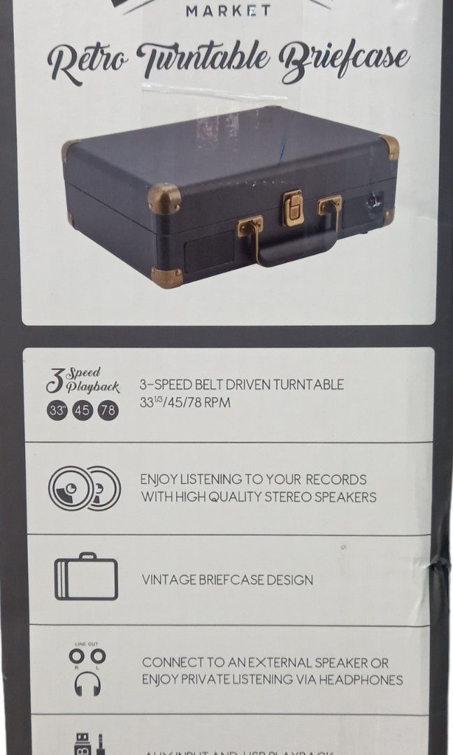 Turntable Briefcase RETRO TURNTABLE BRIEFCASE, Audio, Portable Music Players on Carousell