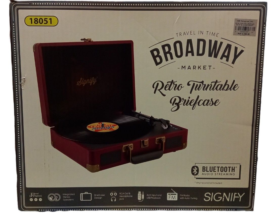 Turntable Briefcase RETRO TURNTABLE BRIEFCASE, Audio, Portable Music Players on Carousell