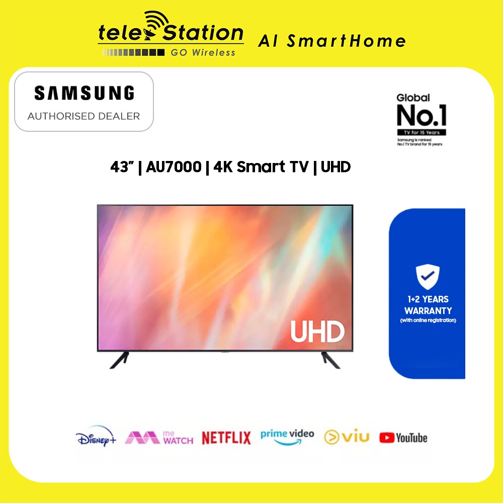 SAMSUNG TV AU7000 UHD 4K Smart TV 43" (2021), TV & Home Appliances, TV