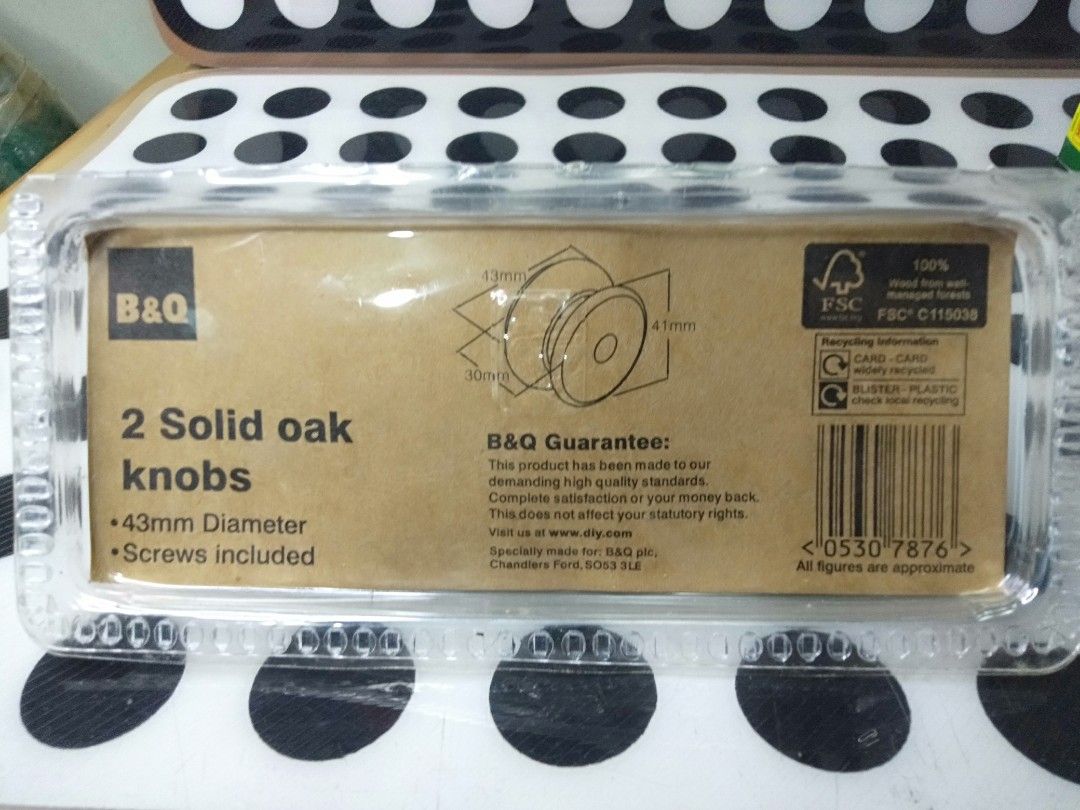 SOLID OAK WOOD KNOBS ( 2 Knobs ) From England (Category: Home Improvement Tools & Accessories) located in Pasig City. Submitted by Unikko75 (Listing ID 1196000529, Image 2). Description: 2 Solid OAK Wood Knobs From England Brand New and Sealed Size : 43 mm Diameter Price : 450..