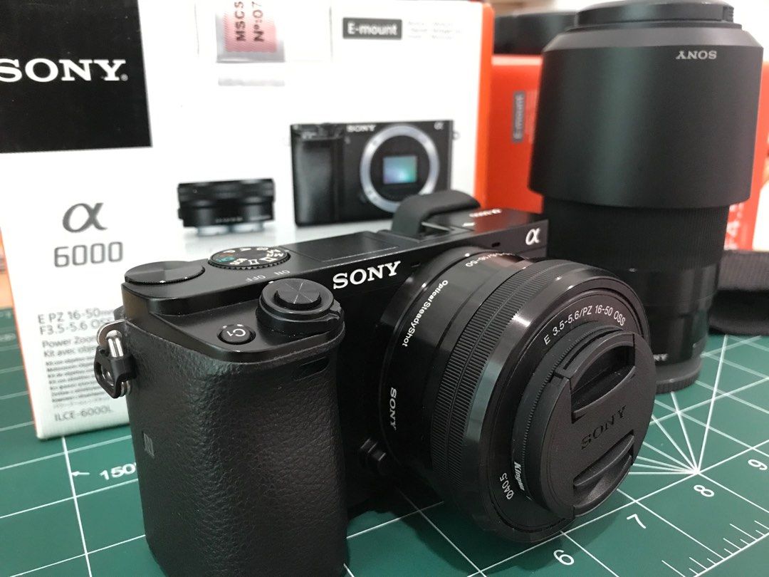SONY a6000 + kit lens + 55210mm lens, Photography, Cameras on Carousell