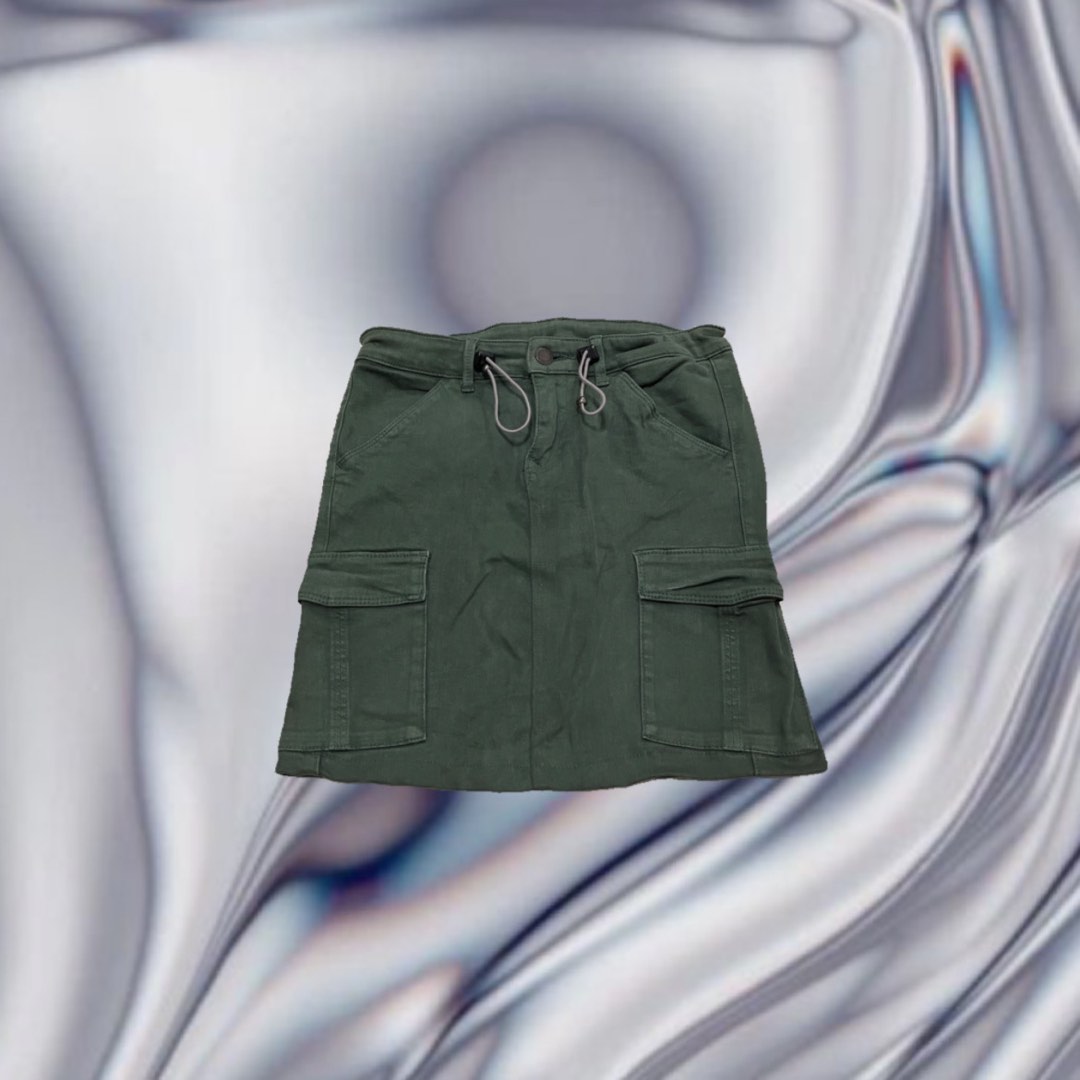 Green Cargo Bubble Mini Skirt (Small)