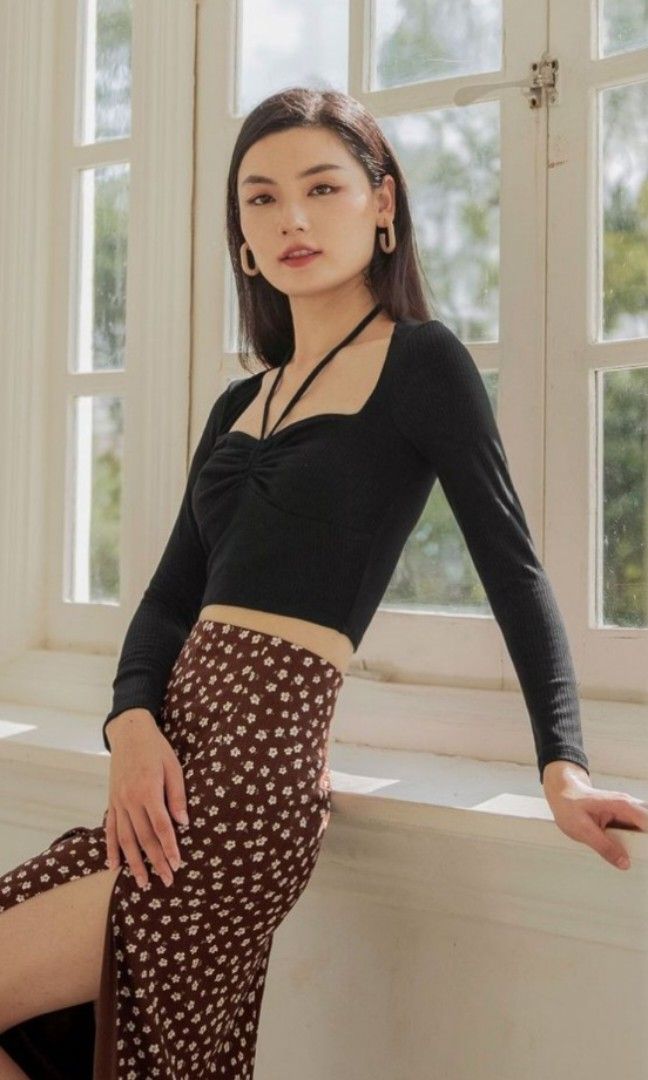 Ruched top ribbed top