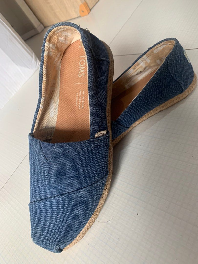 Toms Women Espadrille Navy Washed Canvas