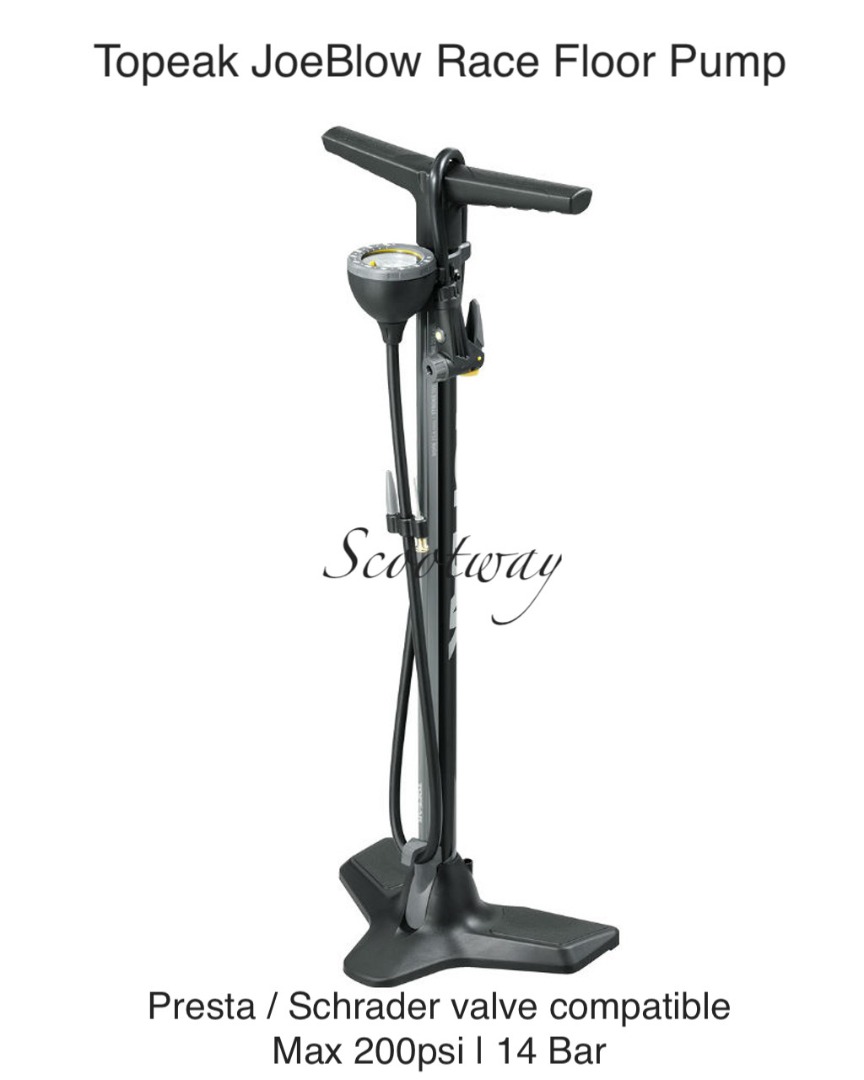 Topeak JoeBlow Race Floor Pump Max 200 Psi, Sports Equipment, Bicycles & Parts, Parts