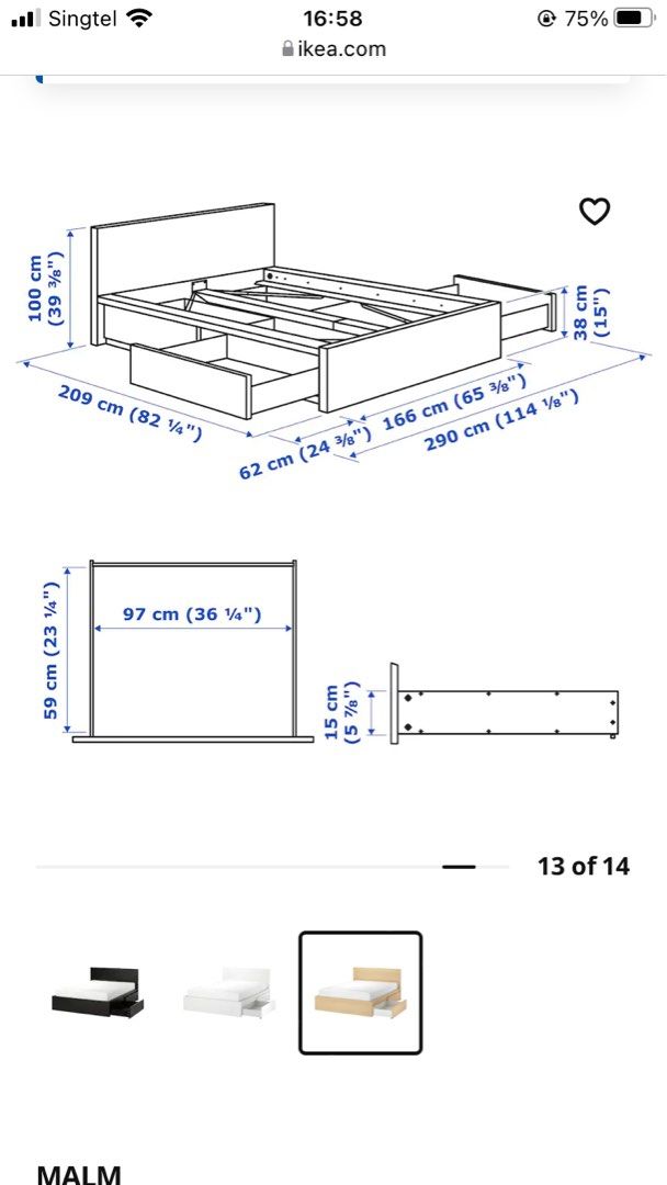 IKEA storage bed frame with Nectar Mattress