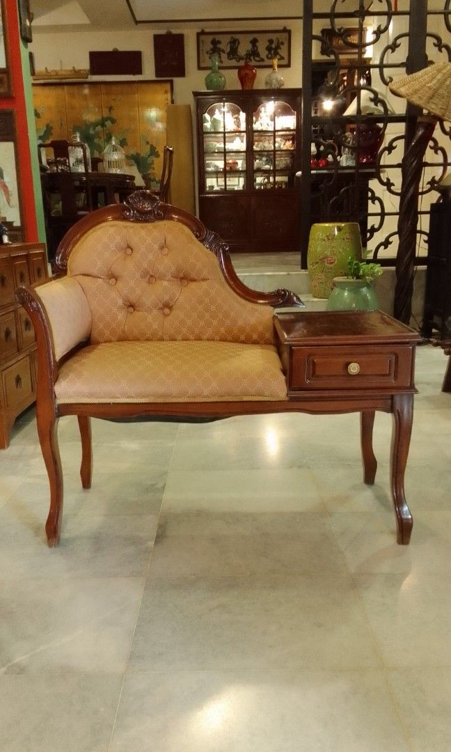 Antique telephone table with best sale seat for sale