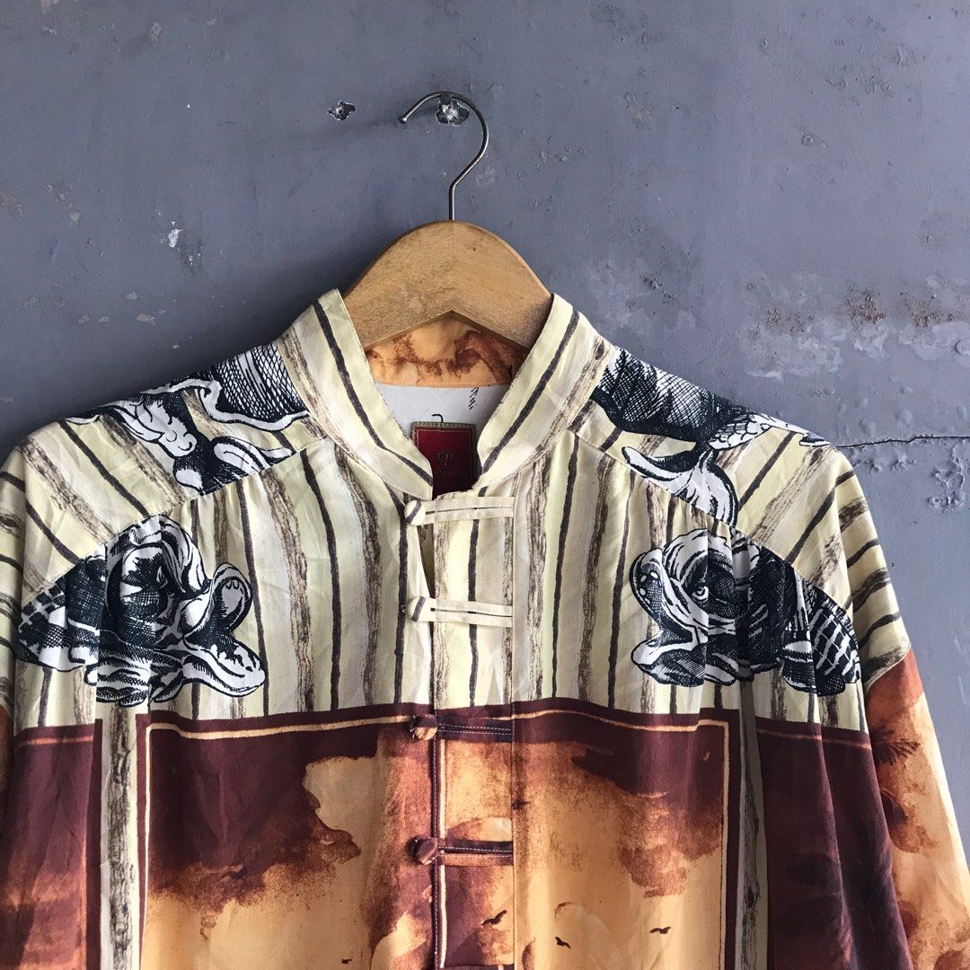 LUNA MATTINO 柄シャツ 長袖 メンズ 古着 アート LUNA MATTINO 柄シャツ