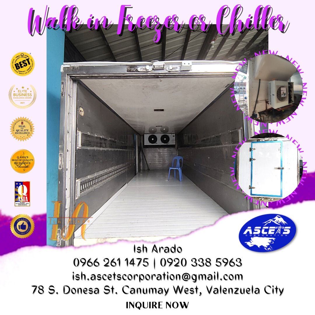 walk in chiller & freezer for commissary (Category: Construction & Building Materials) located in Valenzuela. Submitted by ish.arado (Listing ID 1196005110, Image 3). Description: Walk in Freezer/Chiller or Cold Storage FOR INQUIRY: PM / CALL / TEXT / VIBER FB: Ish Arado 09662611475 09203385963 email ish.ascetscorporation @ gmail.com We do supply and install walk in freezer or chiller base on your desire dimension Length x Width x Height. Other D