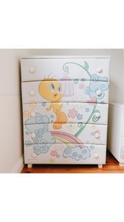 Warner Bros Looney Tunes Tweety Bird drawers and toybox - A set of three  ♡  華納兄弟《樂一通》翠迪鳥翠兒抽屜玩具盒