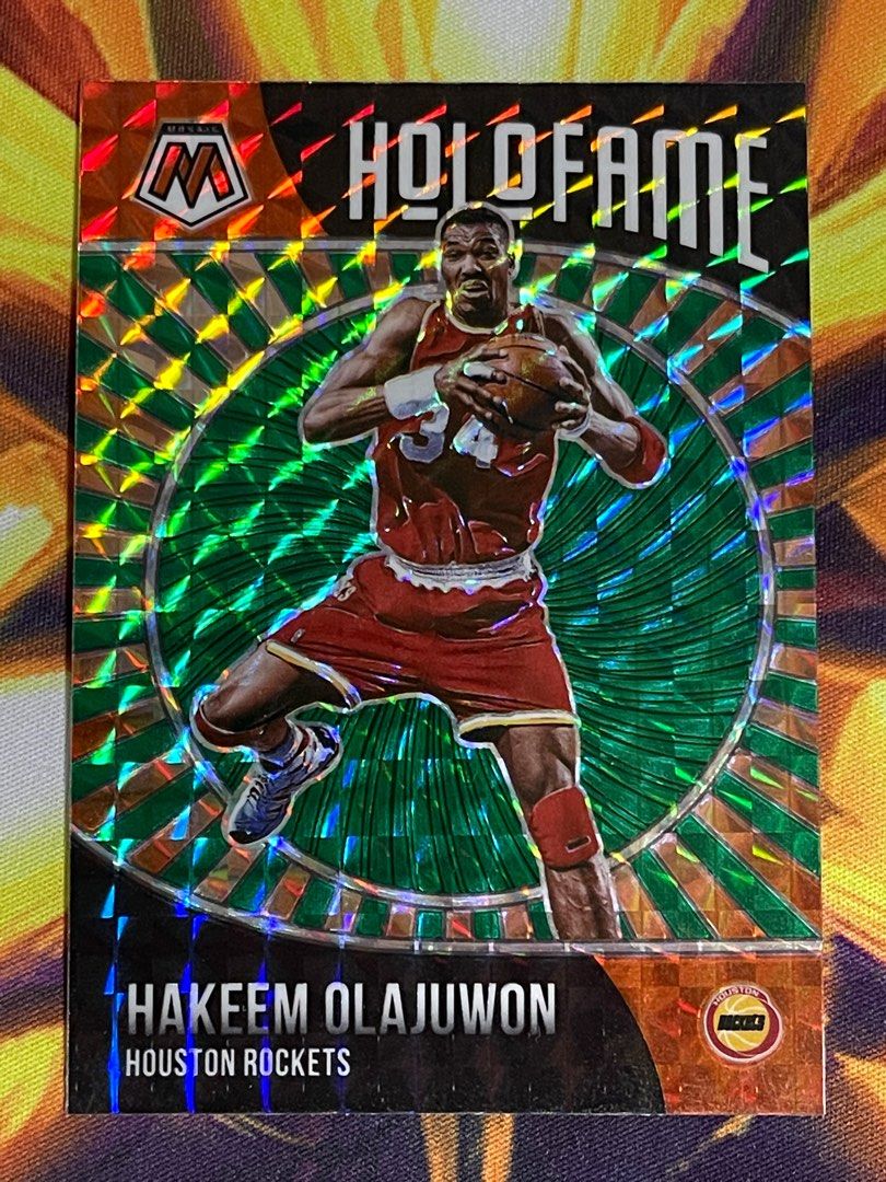 2020-2021 NBA Panini Mosaic Basketball Card - Hakeem Olajuwon 'Holofame -  Green Prizm' Insert (Houston Rockets), Hobbies & Toys, Memorabilia &  Collectibles, Fan Merchandise on Carousell