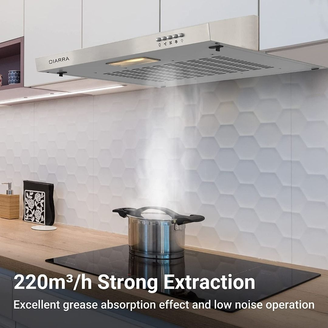 3626) CIARRA 60cm Visor Cooker Hood Hoods Stainless Steel