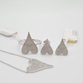 .45ct diamond heart set (earrings and ring)
