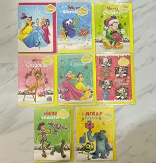 【現貨 特價】迪士尼 聖誕卡 聖誕咭 Christmas card 萬用卡 生日卡 感謝卡 winnie the pooh 小熊維尼 海底總動員 海底奇兵 Finding Nemo 怪獸總動員 毛毛 大眼仔 巴斯光年 胡迪 翠絲 小叉 牧場女 toy story 公主 米奇 米妮
