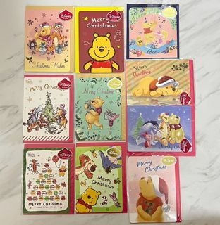 【現貨】迪士尼 Disney 聖誕卡 聖誕咭 Christmas card Xmas 萬用卡 生日卡 感謝卡 Winnie the Pooh 小熊維尼 小豬piggy 伊唷 eeyore