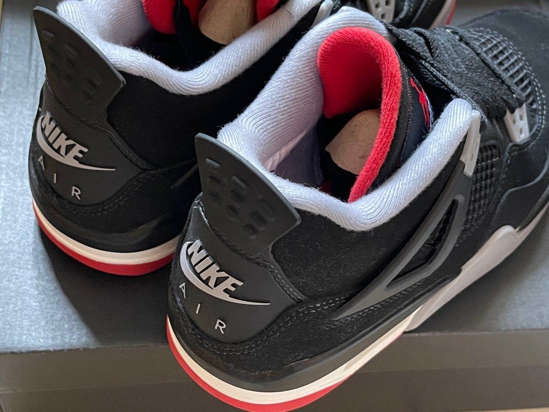 全新Nike Jordan 4 Retro Bred (GS) 2019 6Y, 男裝, 鞋, 便服鞋- Carousell