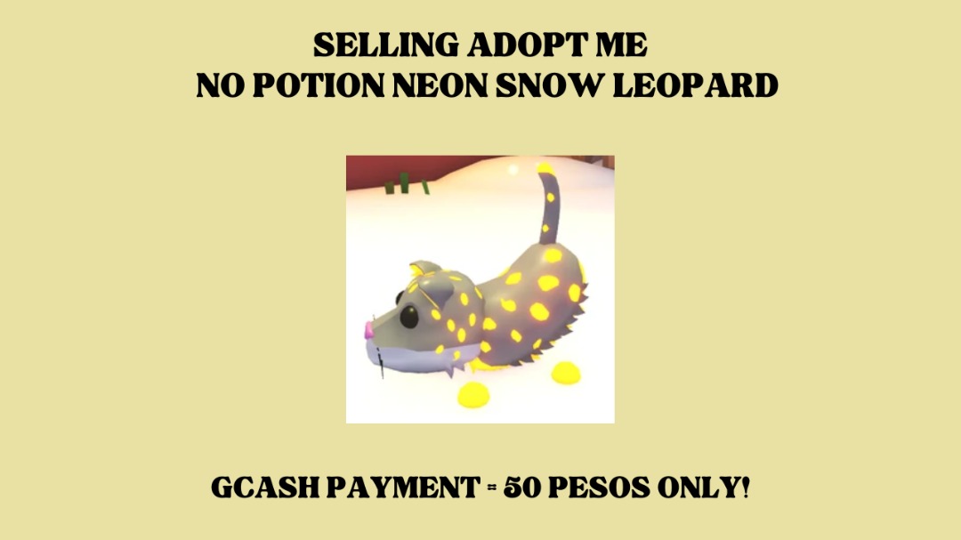 ADOPT ME NO POTION NEON SNOW LEOPARD, Video Gaming, Gaming Accessories