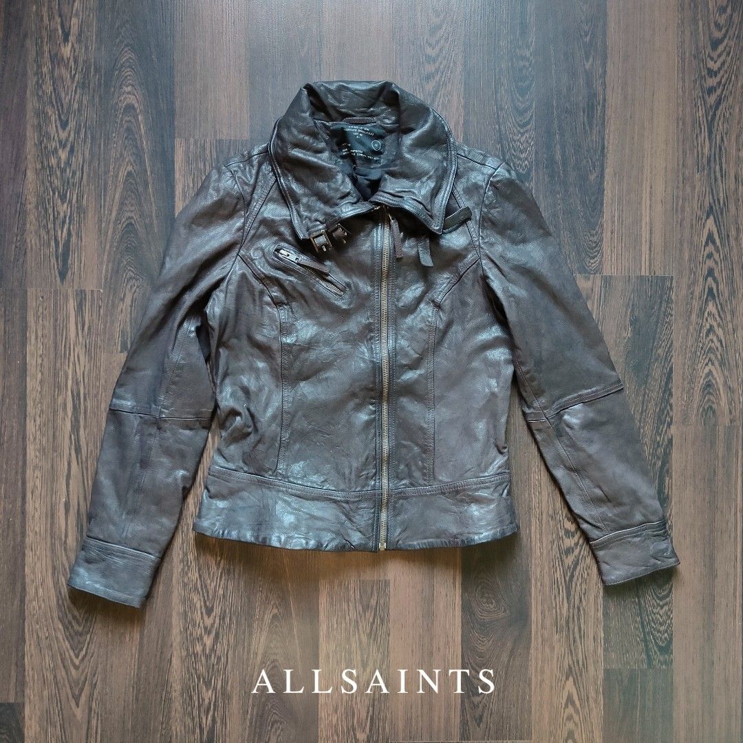 ALL SAINTS SPITALFIEDS BIKER MOTO Belvedere Leather Jacket