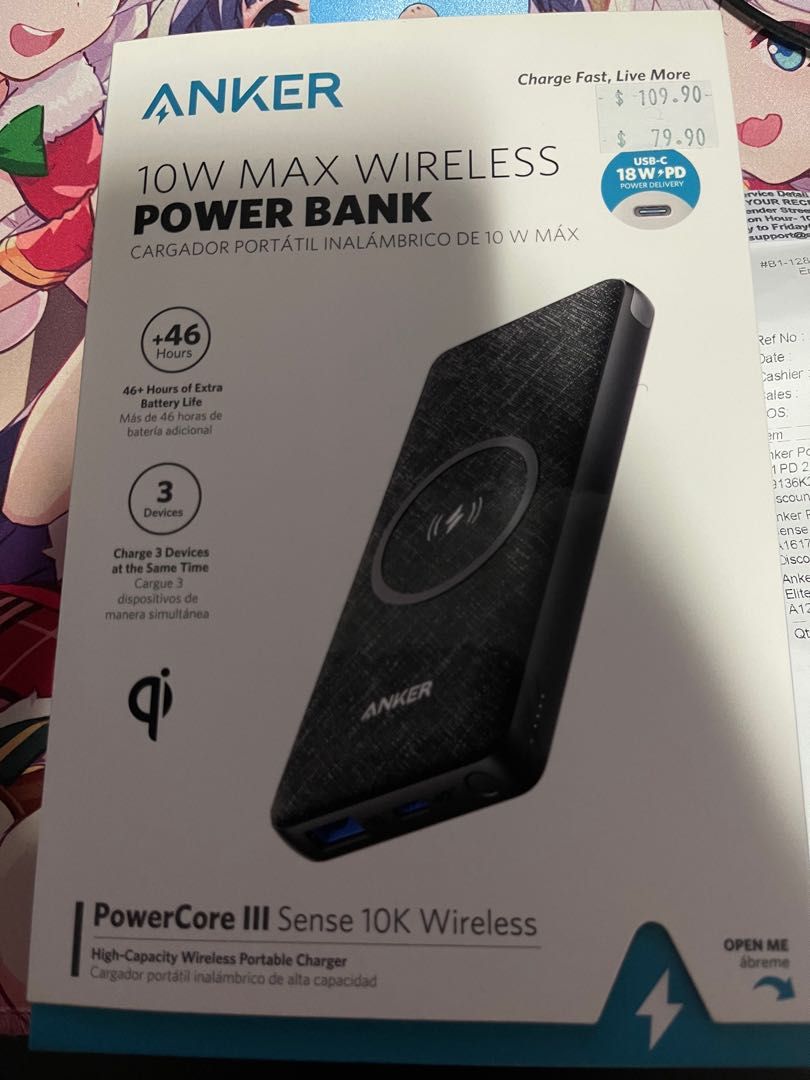 Anker PowerCore 3 Sense 10K Wireless Power Bank, Mobile Phones