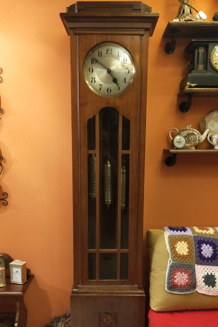 Antique 1920s KIENZLE Oak Cased Grandfather Clock, Furniture & Home