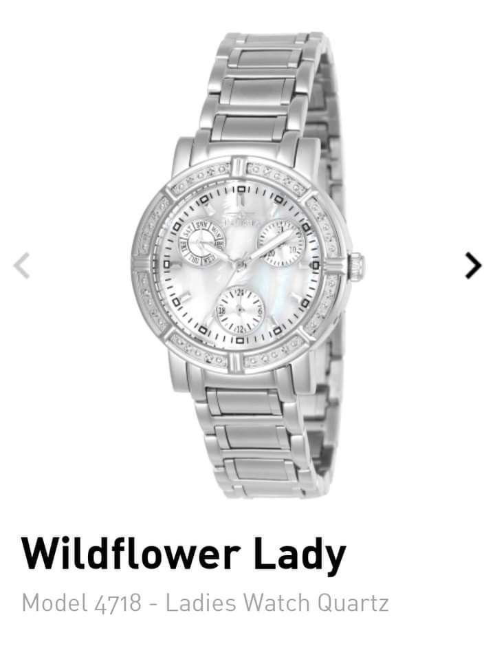 Authentic Invicta Wildflower Lady With Genuine Diamond Invicta 4718 Silver 33mm Watch, Women's Fashion, Watches Accessories, Watches on Carousell Authentic Invicta Wildflower Lady With Genuine Diamond Invicta 4718 Silver 33mm Watch, Women's Fashion, Watches Accessories, Watches on Carousell