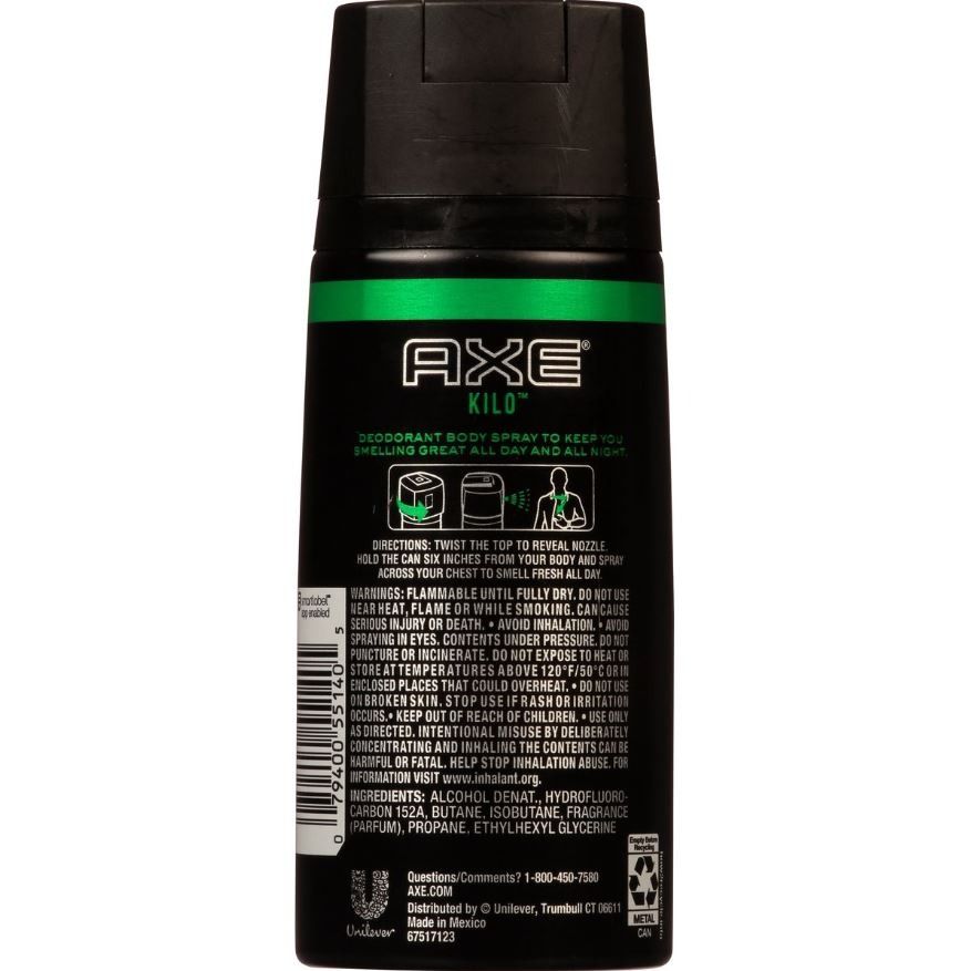 Axe Kilo Deodorant Body Spray 48h Fresh 113g, Beauty & Personal Care