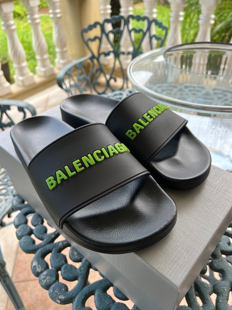 Balenciaga slides sales black and green
