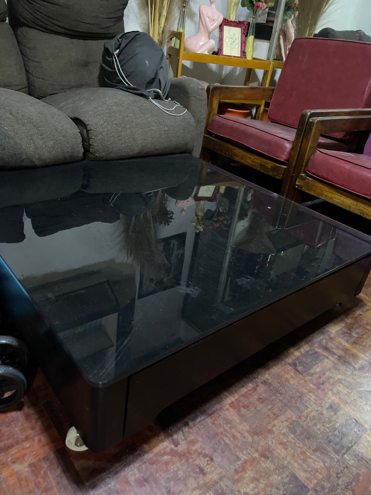 Black Center Table, Furniture & Home Living, Furniture, Tables & Sets