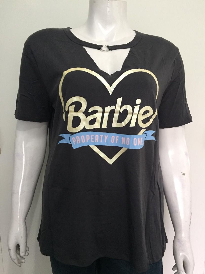 Brand New BARBIE x LOVE TRIBE Gray Shirt Plus Size 1X XL 2XL