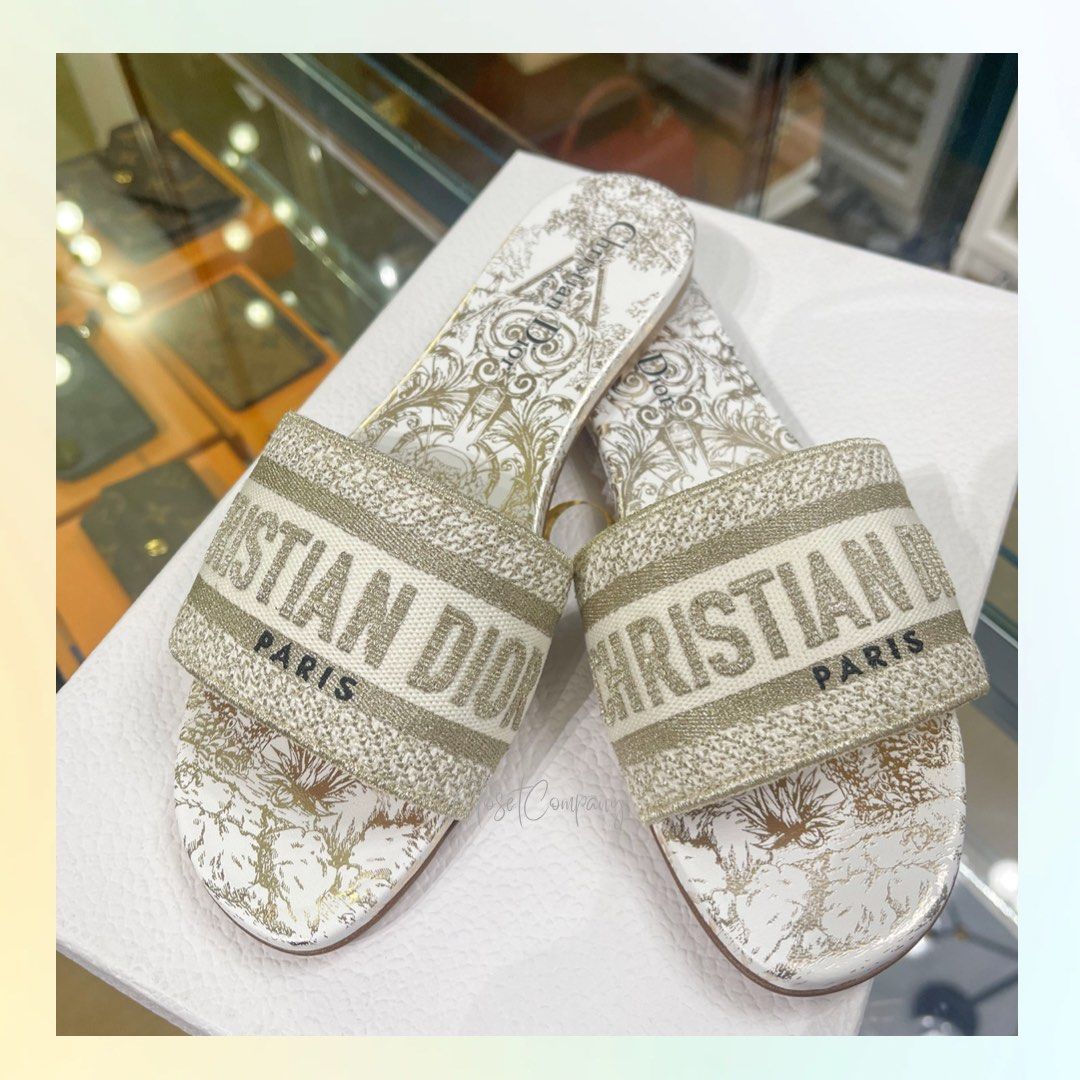 Christian dior online slides white