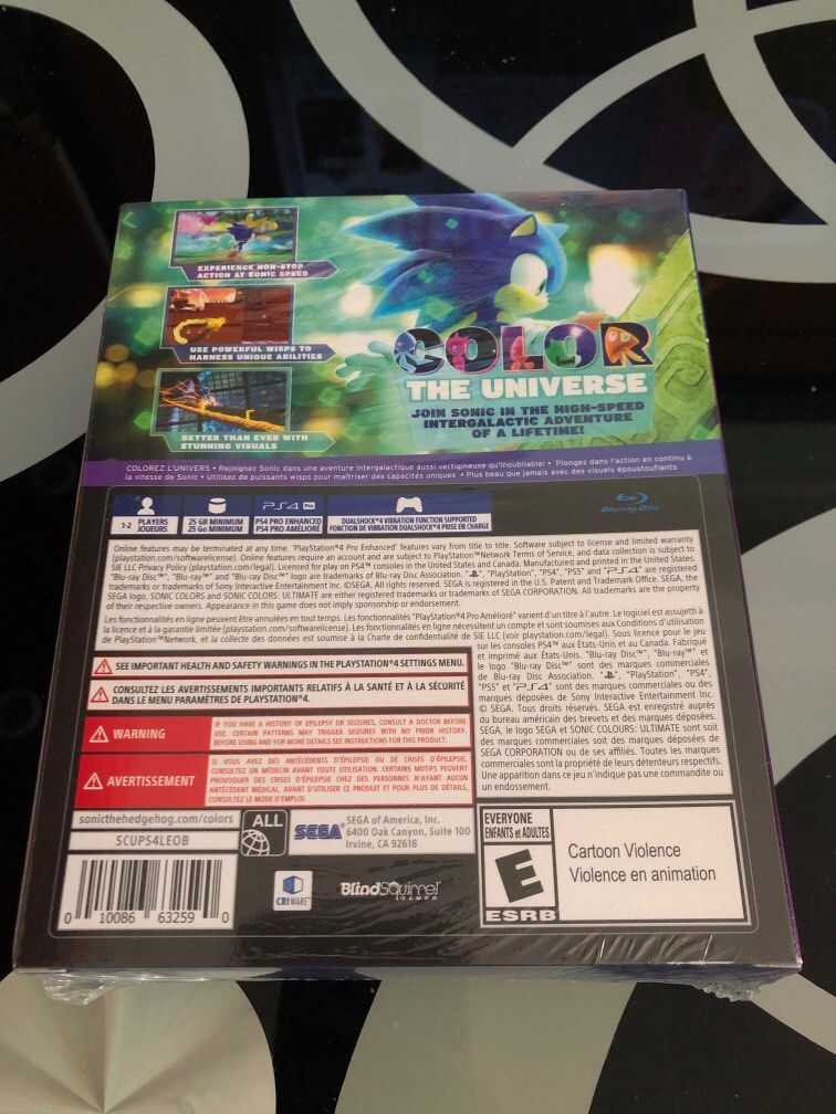 SONIC COLOURS ULTIMATE PS4 FR NEW (GAME IN ENGLISH/FRANCAIS